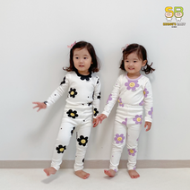 쏭스베이비 스마일데이지 후라이스 스판 9부 긴팔 세트
