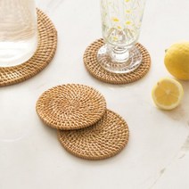 다용도 라탄 컵받침 3종 1P