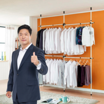 삼칠 튼튼한 조립식 무볼트 고정식 수납 4단 행거