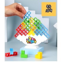 테트라 테트리스 타워 밸런스 게임 젠가 균형 퍼즐 3D입체 블록 보드게임, 16 블록