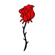 차량용 장미꽃 스티커 자동차 오토바이 스쿠터 포인트 칼라 스티커, 1개, 장미꽃 레드