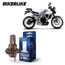 KR모터스 엑시브 국내생산 오토바이 LED 전조등 H4 헤드램프 헤드라이트 모터 바이크, BLT 12v H4 오토바이LED 2면 블랙, 1개