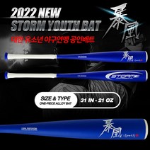 2022 스톰 폭풍 유소년 야구배트 31인치 (-10) 공인배트, 31인치 21온스