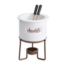 딸기 퐁듀 그릇 초코 분수 디핑 포크 치즈 녹이기 치즈 1 세트 350ml 초콜릿 녹는 냄비 식품 등급 녹 방지 금속 고온 내성 캔디 캔들 녹는 냄비 가정용 냄비, 하얀