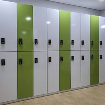 락카장 개인 락커 2단 업소용 캐비넷 사무실 수납장 원목 옷장 개인, 화이트 그린포인트+열쇠