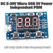 신호발생기 dc 5-30v 마이크로 usb 5v 전원 독립 pwm 발생기 2 채널 양방향 디지털 led 듀티 사이클 펄스 주파수 보드 모듈, 없음, 한개옵션0