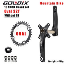 GOLDIX 104BCD 넓고 좁은 이빨 자전거 크랭크 세트 170175mm 원형타원형 체인 링 32T34T36T38T 셋, 175mm, 19 Crank Oval 32T_02 175mm