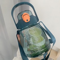 물컵 여름 초대용량 2000ml 빨대 여자 배불뚝이 물병 하이비주얼 물병, 18