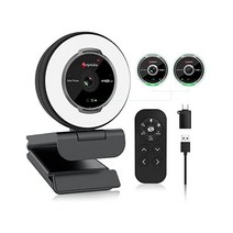 Angetube 스트리밍웹캠with 마이크로폰: 1080P 60FPS USB 웹Cam with Ring Light and Remote Control - HD 웹카메라with 5X
