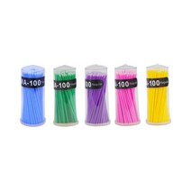 CMCOSMETIC 속눈썹 마이크로 브러쉬 면봉 100개입, 블루