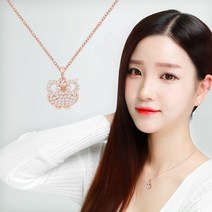 링부엉이 14KGP 로즈골드 큐빅 체인 패션 목걸이