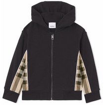 바이스트 22SS 버버리 키즈 체크 패널 후드집업 블랙 8047427
