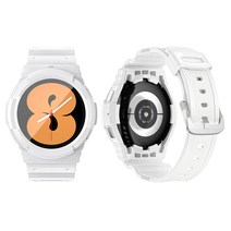 아야 갤럭시 워치 4 5 호환 스포츠 TPU 스트랩 케이스 일체형 40 44mm, 화이트