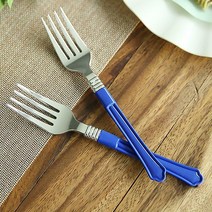 홈파티 플레이팅 포크 (10개입) 블루, 그린