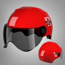 고글헬멧 자전거 전동스쿠터 무광 안전모 자외선 차단 오토바이헬멧 자전거 헬멧 헬멧 킥보드 헬멧, 레드