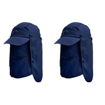 위즈맥스 2개세트 올인원 캡형 등산 모자 남녀공용 선캡 네이비 다크그레이, 올인원 캡형 네이비 2개