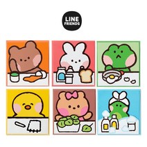 라인프렌즈 카드 메세지카드 축하카드 카드세트 6개 캐릭터별, 라인프렌즈 축하카드 형태카드x6개(캐릭터별)