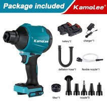 낙엽 충전식 무선 Kamolee 5in1 다기능 충전식 송풍기 makita 18v 배터리 용 무선 먼지 송풍기 팽창기 진공, 두 개의 배터리 브러시, 우리를
