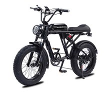 가벼운전기자전거 20 인치 전기 자전거 750W 48V 성인용 레트로 옛날 팻 타이어 오프로드 Ebike 45 KM/H 산악 전기자전거 비치, [03] Black 13AH 750W, 한개옵션1