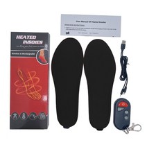 발 붙이는핫팩 온열 USB 발난로 운동화 안전화 털깔창 겨울 발 따뜻한 안창 usb 전기 충전식 가열 신발 삽입 패드 컨트롤러 야외 스포츠 열 안창, 검은색, 자매 35-40