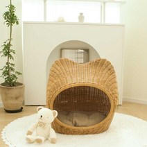 홈데코라인 라탄하우스 고양이 강아지집 겸용 몽이와 숨숨집 캣하우스 (1층)