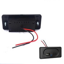 12V 자동차 보트 모터 홈 캐러밴 2021 포트 내구성 소재의 듀얼 블랙 자동차 충전기 DC 5V3.1A, [01] CHINA, [01] 파란