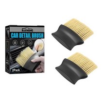 브러시 세차솔 세차용품 세차 휠 Car Air Conditioning Brush Gaps es Soft Remove Dust Broom Ergonomic Design Beauty, 2pcs