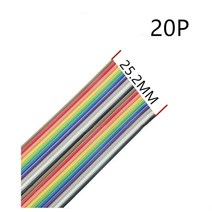전기릴선 전기선부품 1미터 10p12p14p16p20p26p34p40p50p 1.27mm 피치 컬러 플랫 리본 케이블 fc dupont 커넥터 용 레인보우 듀폰 와이어 호환, 1미터 20핀