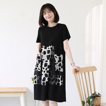 웬디즈갤러리 나염 포켓 블랙 원피스 JOP158
