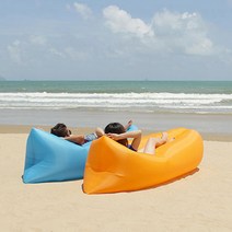1인용에어쇼파 비치쿠션 튜브 캠핑침대 소파베드 에어빈백, 옐로우