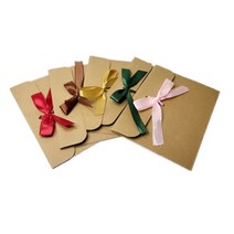 크라프트 리본 편지 봉투 팬시 이벤트 안내 서류 문서 전달 종이, E_핑크