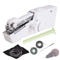 휴대용 미니 손 재봉틀 가정용 무선 전기 스티치 바느질 세트 빠른 수리 의류 Stitchin Handwork Tools, 01 Set 1 - White