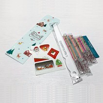 크리스마스 케익축하셋트(윈터) / 칼봉투+생일초+케익칼+성냥+종이픽
