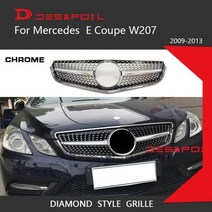 W207 다이아몬드 그릴 C207 Prefacelift 메르세데스 벤츠 E 쿠페 프론트 범퍼 레이싱 그리드 스포츠 20092013 E200 E320 E350 E400, Chrome
