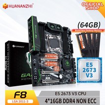 HUANANZHI X99 F8 LGA 2011-3 XEON 마더보드 인텔 E5 2696 V3 4*16G DDR4 NON-ECC 메모리 콤보 키트 세트