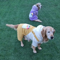 [퍼피니스](3XL-8XL) 중 대형견용 뽀글이 털 안감 꽃님이 올인원, 옐로우