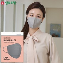 쉼표리빙 KF94 새부리형 마스크 그레이 대형 50매, 그레이 대형 5매X10팩