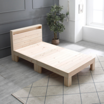 편백마리 편백나무 평상형 LED 선반형헤드 침대 슈퍼싱글 평상높이 400 P-BE-SS-104