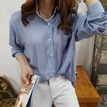 상상그이상 여성용 클래식 요루 포켓 루즈핏 셔츠 블라우스