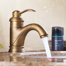 엔틱 레트로 황동 세면대 수전 화장실 원홀 탑볼 세면대 셀프 인테리어 욕실용품 05, A형