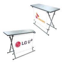 X자폴딩매대/이동식매대/간이 가판대/야외 행사 홍보/시식대/시음대/접이식 전시부스/전시장 박람회 판촉 팝업 홍보 서명 캠핑 테이블, LGU+