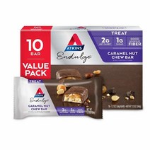 Atkins 인덜지 트릿 카라멜 츄 넛츠 바 10개, 10 Count (Pack of 1)