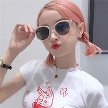 선글라스 화이트 네모선글라스 동그란 얼굴안경