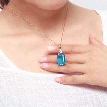 토파즈 목걸이 10k 로즈 골드 사파이어 펜던트 여성용 블루 10k jewelry naszyjnik chain colgantes 펜던트 pierscionki bizuteria