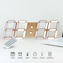 아카시아리빙 무소음 벽시계 인테리어 LED 빈티지 우드, 대형LED벽시계 골드