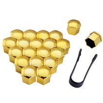 튜익스휠너트 자동차휠너트 20pcs 17mm 19mm 휠 너트 볼트 헤드 커버 캡 보호, 금, 21mm