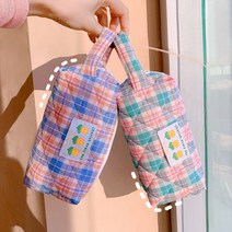 튤립 스트랩 사각 중학생 필통 고등학생 대학생 큰필통 천 필통 파우치, 민트