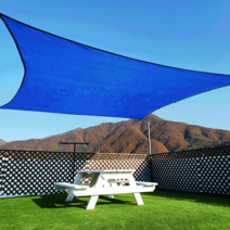 썬키다 HDPE 그늘막 차광막 옥상 천막 썬쉐이드 야외 삼각 사각, 5m x 5m 사각, 코발트블루