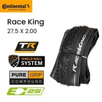 Continental-레이스 킹 타이어 림 29 26 27 MTB 180TPI 자전거 접이식 펑크 방지 산악 튜브리스 타이어 우수 그립 안정성 산 내구성 탄탄 호환, 03 27.5 x 2.0 white