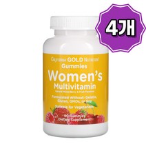 California Gold Nutrition 여성 종합비타민 미네랄 과일 맛 구미젤리 90개 X 4개, 기본